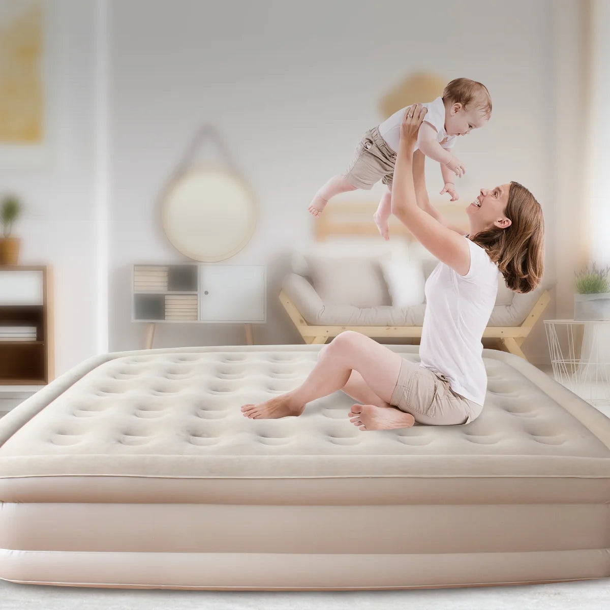 Inflatable Queen Air Mattress with Built-in Pump S85170