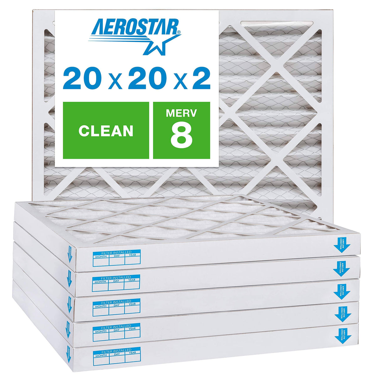 20x20x2 MERV 8 Pleated Air Filter 6-Pack K397317