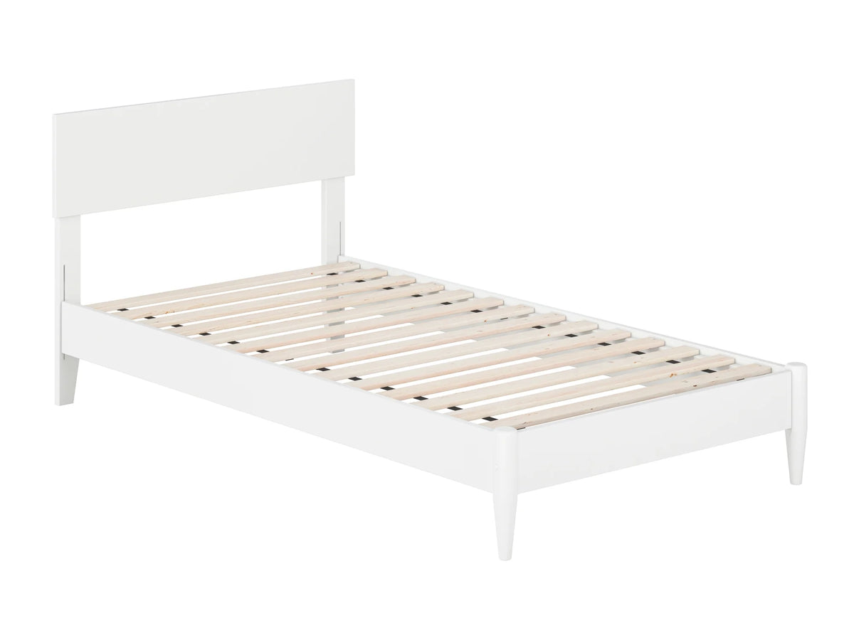 White Twin Solid Wood Platform Bed M577