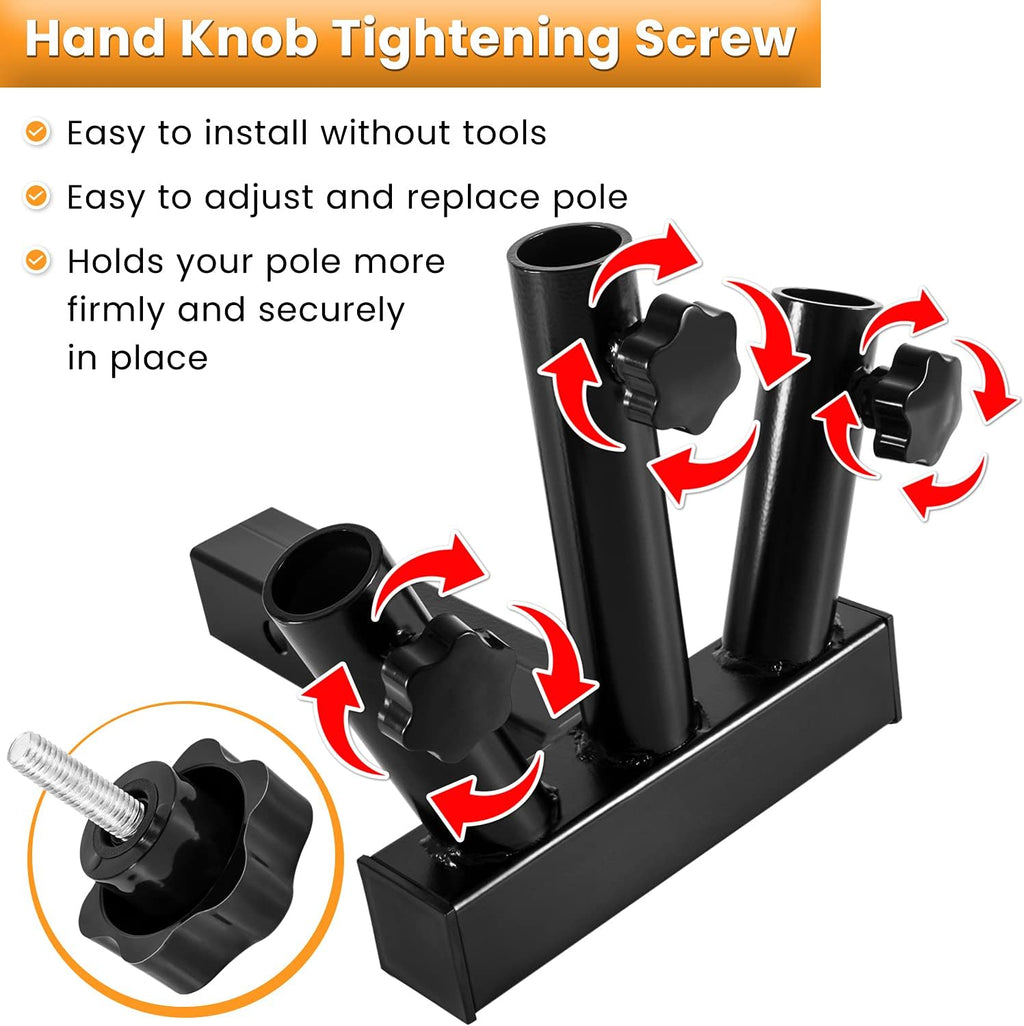 Black 3 Flagpole Hitch Mount Holder with 2 inch Hitch Receiver Q971799