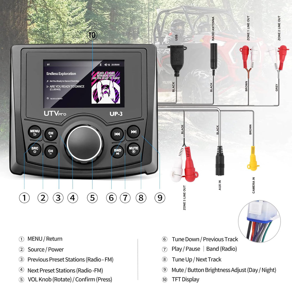 UTV Stereo AM/FM with Bluetooth Streaming I239315