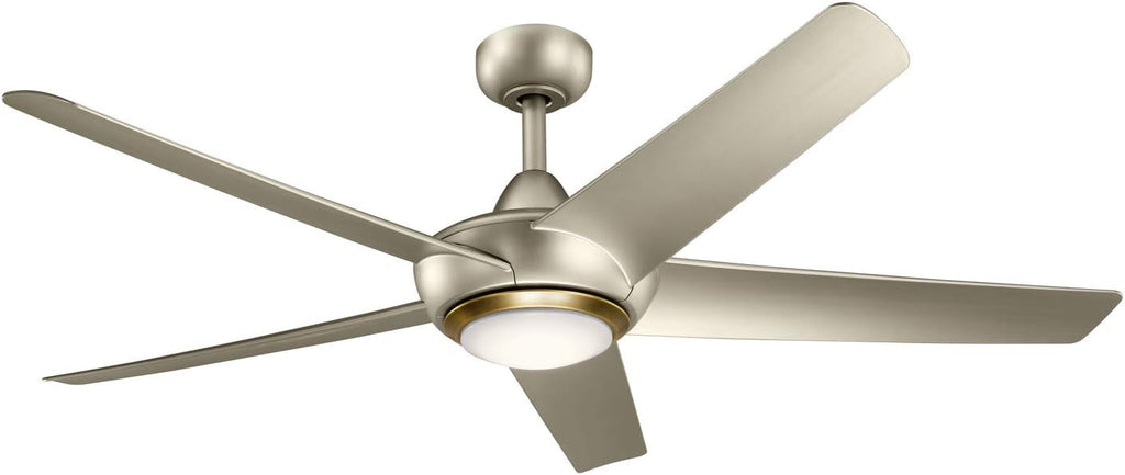52 inch LED Ceiling Fan in Nickel with Frosted White Polycarbonate Lens O38580