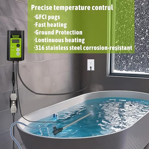 240V 3000W Submersible Electric Immersion Water Heater with Thermostat and GFCI Y3065