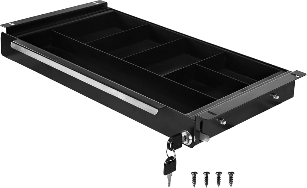18.8 inch Under Desk Pull-Out Drawer with Lock Sliding Metal Pencil Drawer S46242