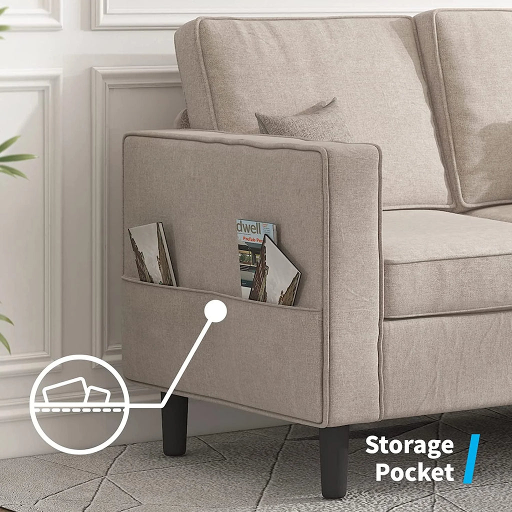 Convertible Sectional Sofa Couch with Storage Ottoman I79723