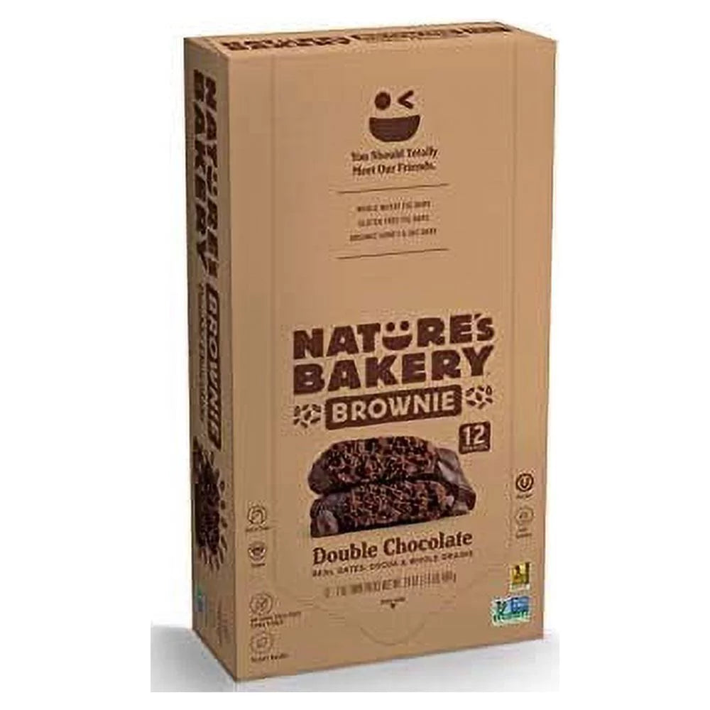Whole Wheat Fig Bars, Double Chocolate Brownie, Vegan, Non-GMO, Snack bar, 12 twin packs C317