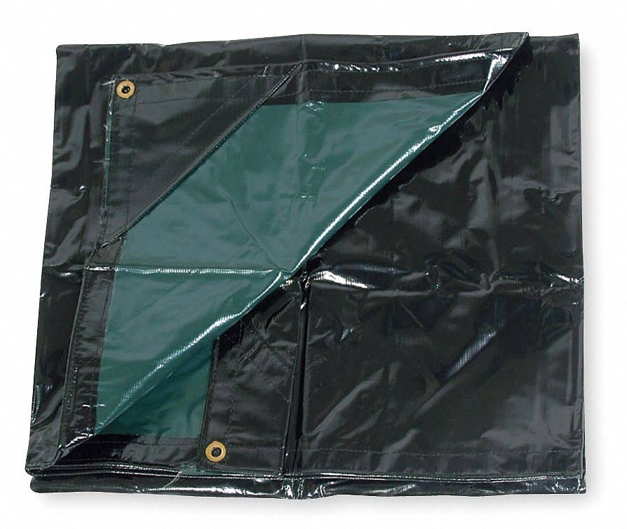 Black/Green Nylon Vinyl Lam Tarp 20x30Ft F83518