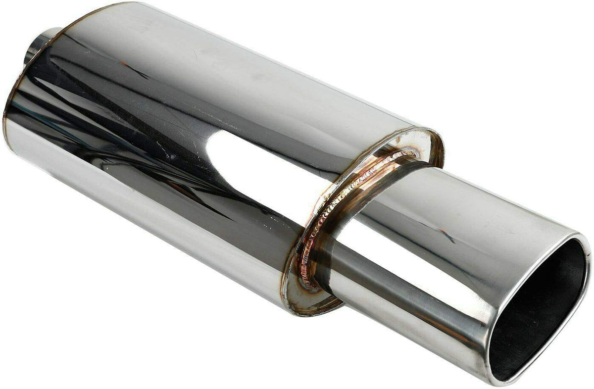 2.5 Inch T304 Stainless Steel Exhaust Muffler Oval Tip Pack of 2 J45510