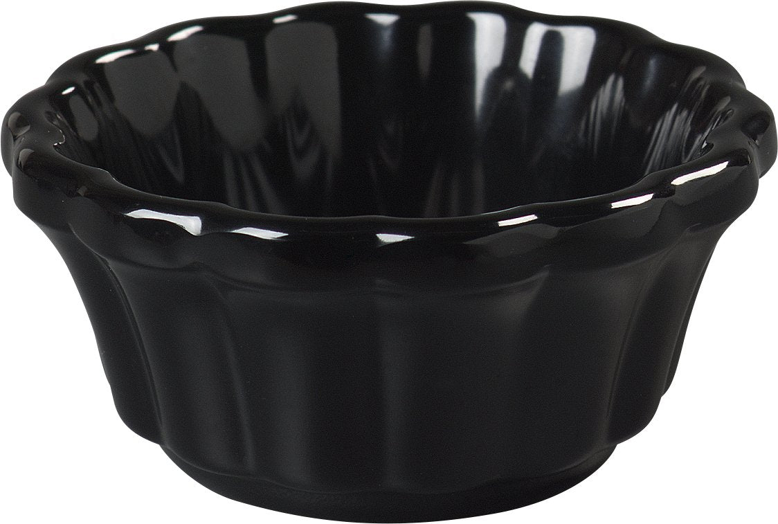 Black Melamine Scalloped Ramekin, 2 oz, Pack of 48 V71247