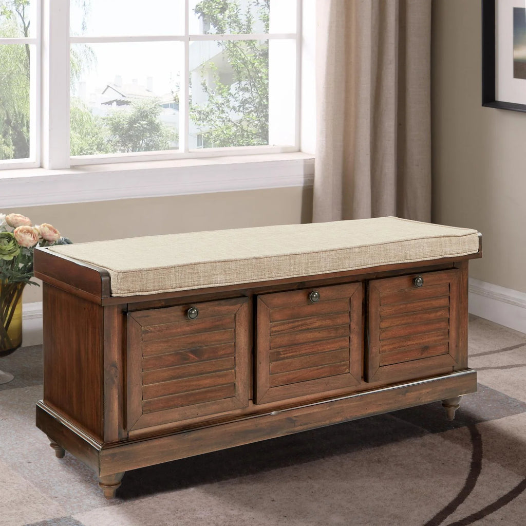 Wood Storage Bench X79636