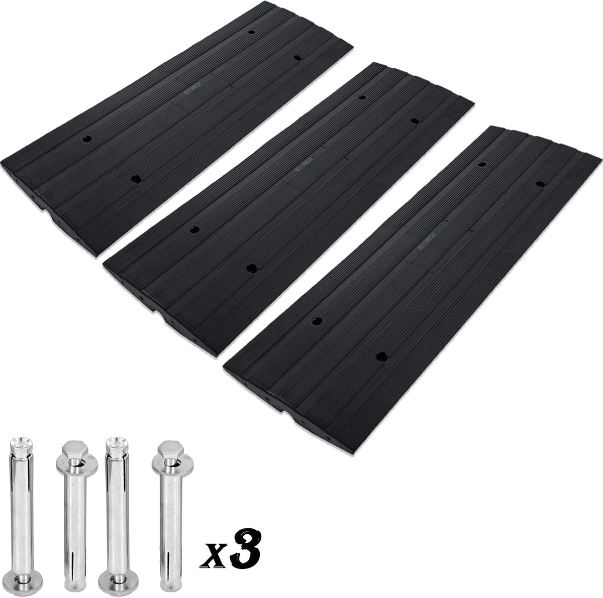 3PCS Rubber Heavy Duty Driveway Curb Ramps Y49020