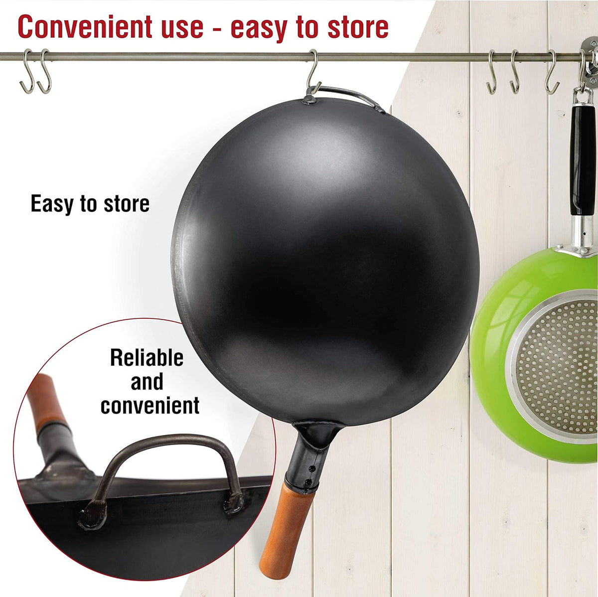 14" Carbon Steel Wok Pan E331