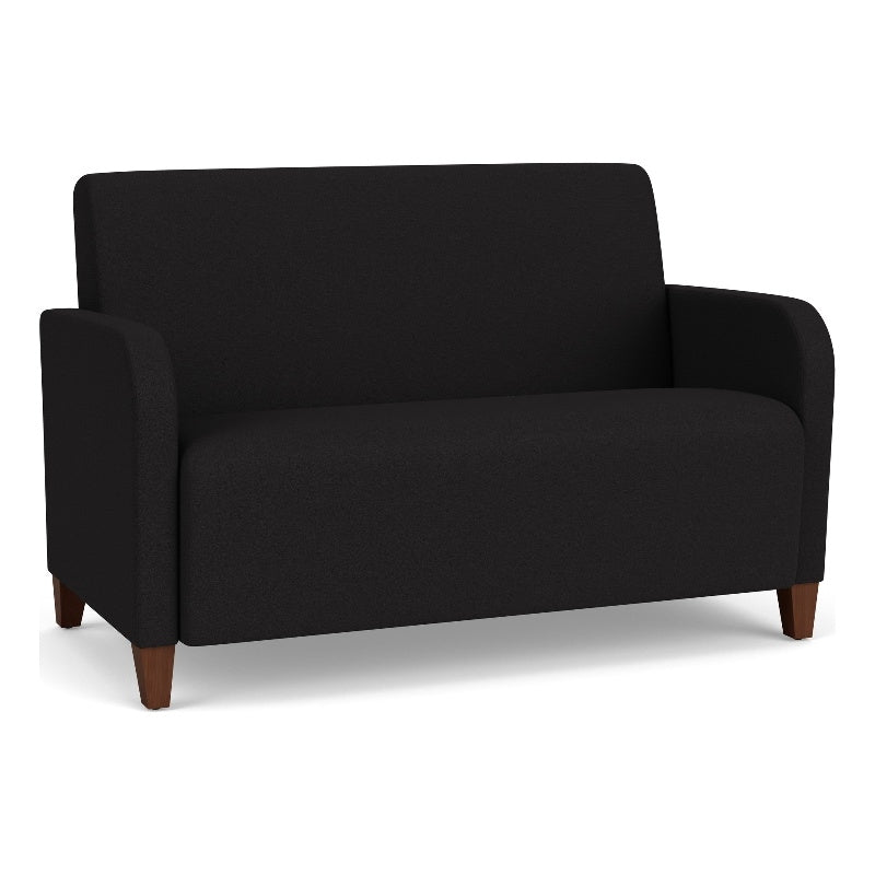 Black Walnut Fabric Lounge Reception Loveseat X824