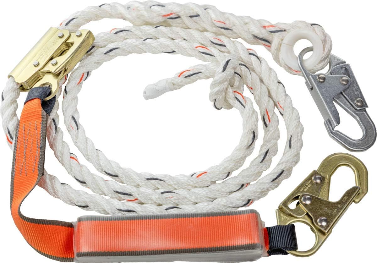 25’ Vertical Lifeline Assembly with Shock Absorber and Extension Lanyard S3688