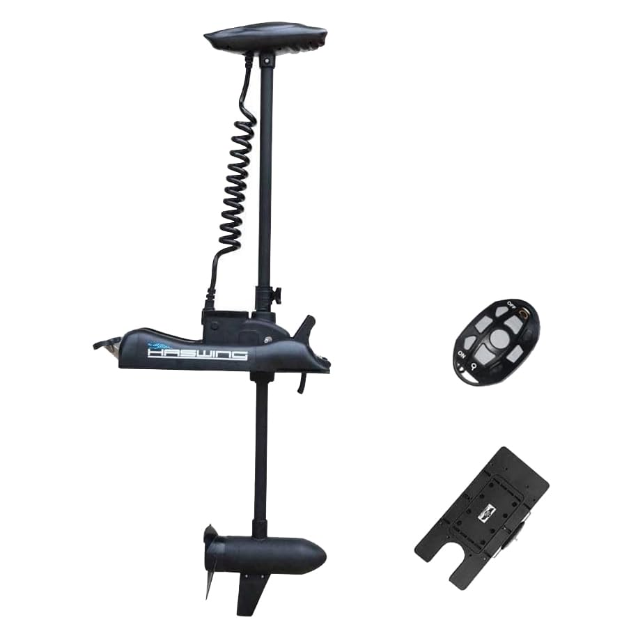 White 12V 55LBS 48inch Bow Mount Trolling Motor with Remote Control N9476
