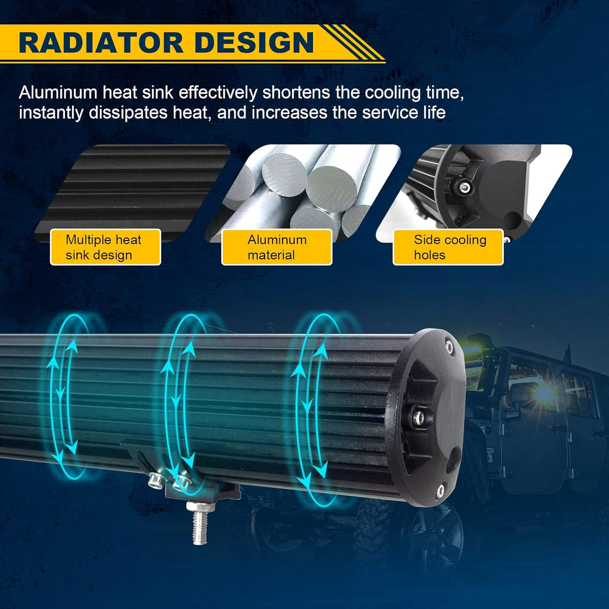 20 inch 420W LED Light Bar Spot Flood Combo Triple Row Driving Light Off Road Lights LED Pods Cubes with Wiring Harness Kit for 4X4 4WD Car ATV UTV SUV Truck Tractor Trailer 12V 24V DC L53275