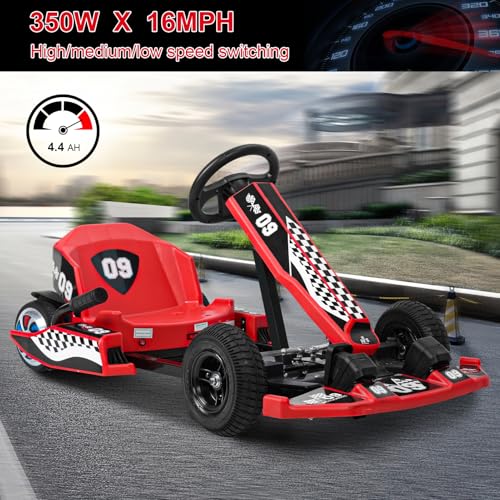 Red Electric Drift Go Kart 350W 16 MPH 36V S23132