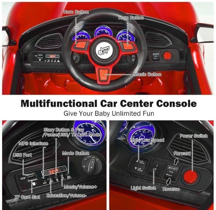 Red 12V Kids Ride on Car with MP3 and LED Light M977242