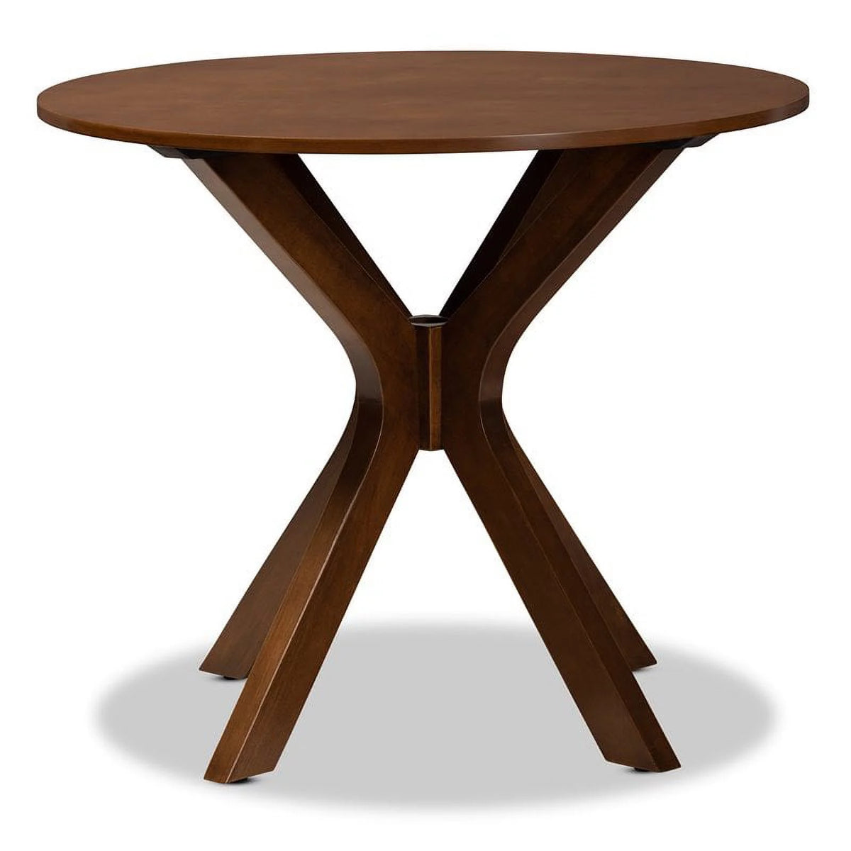 Mahogany Walnut Brown Round Wood Dining Table S226436