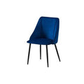 Blue Velvet Stainless Steel Side Chair V869