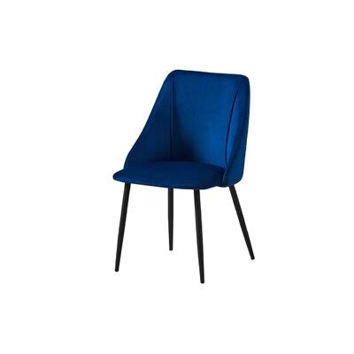 Blue Velvet Stainless Steel Side Chair V869