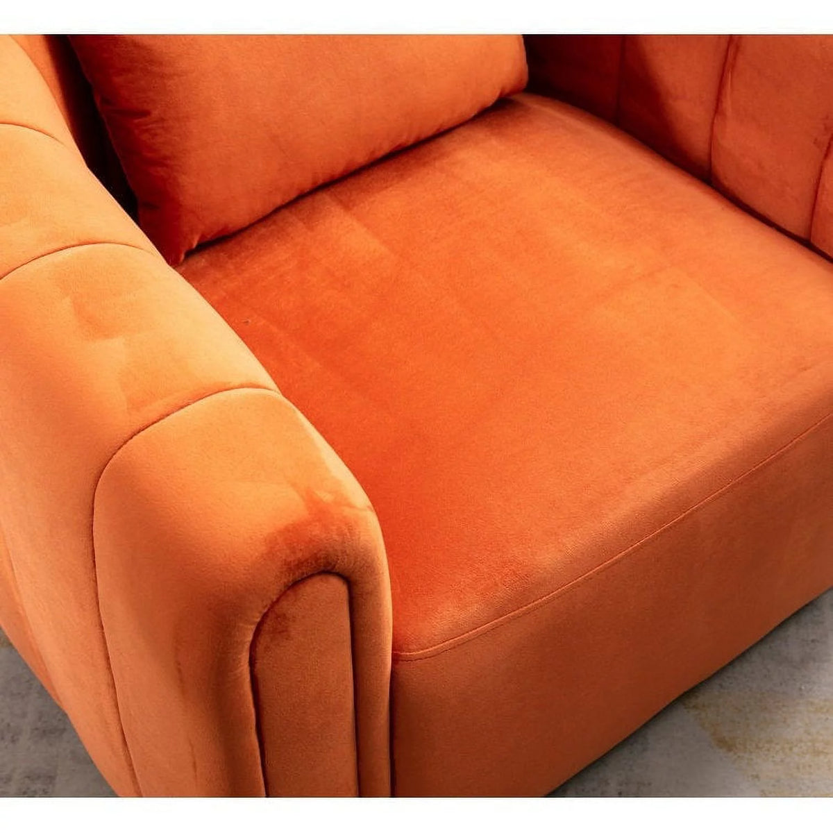Orange Velvet Swivel Barrel Chair B193