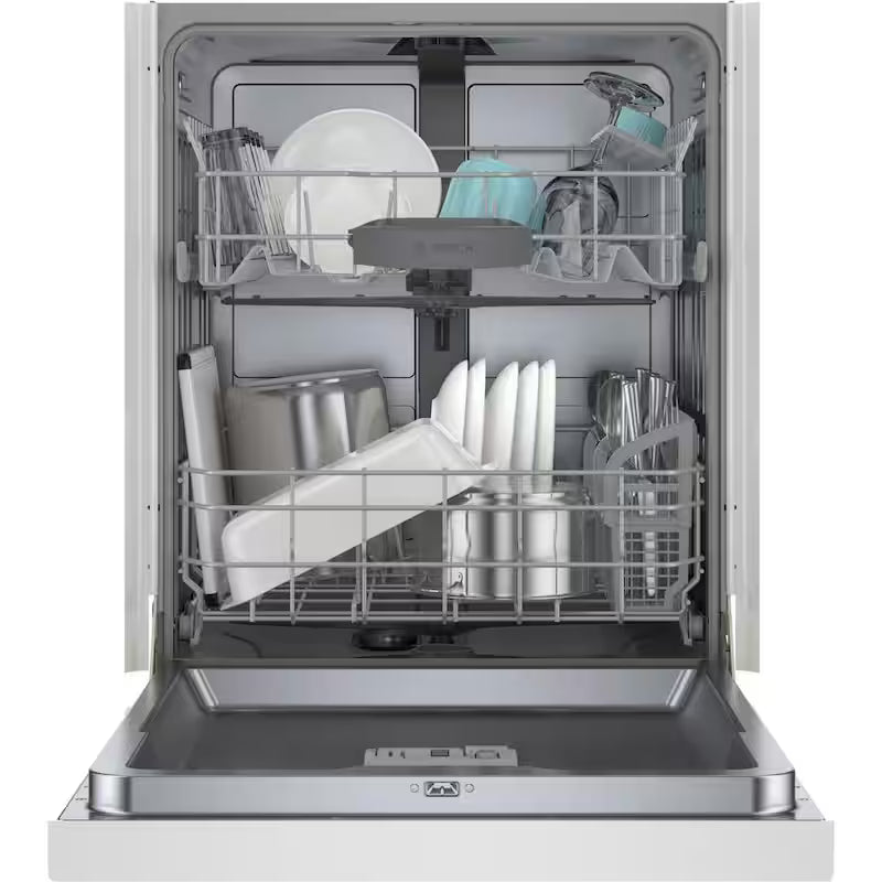 White Front Control Tall Tub Dishwasher with Stainless Steel Tub M3855