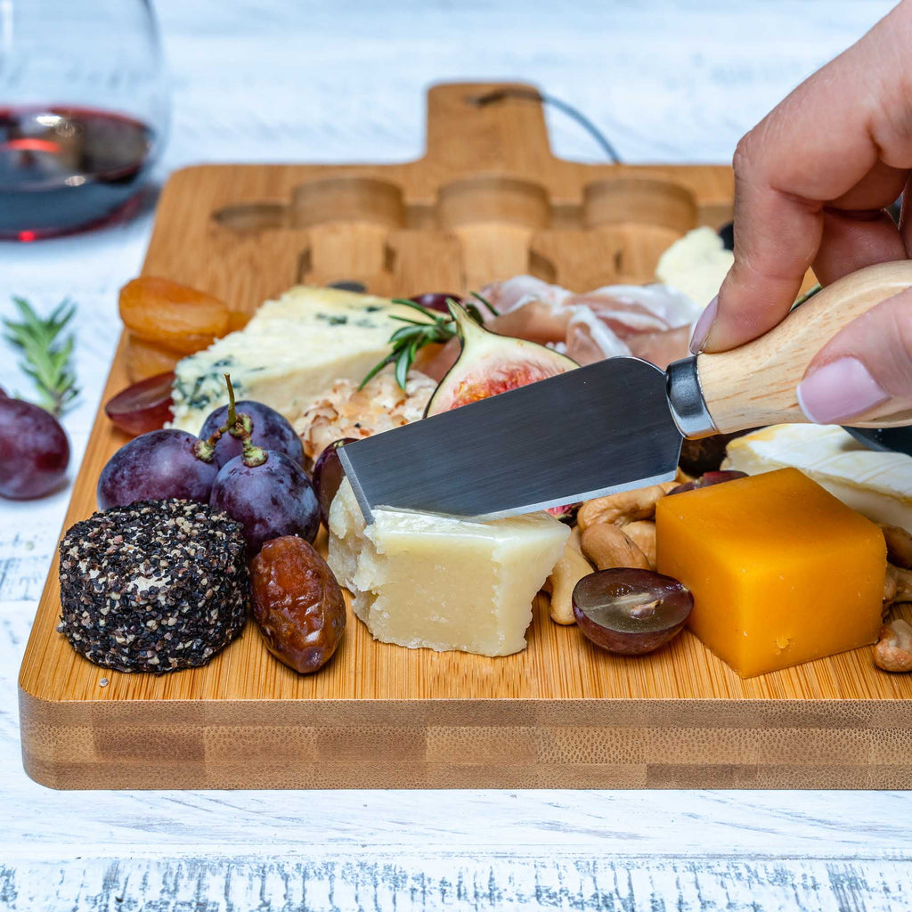 Bamboo Cheese Board and Knife Set 12x8 inch W73156