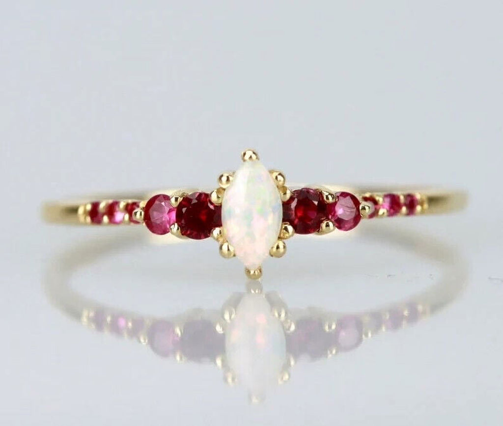 Marquise Opal Wedding Ring N262