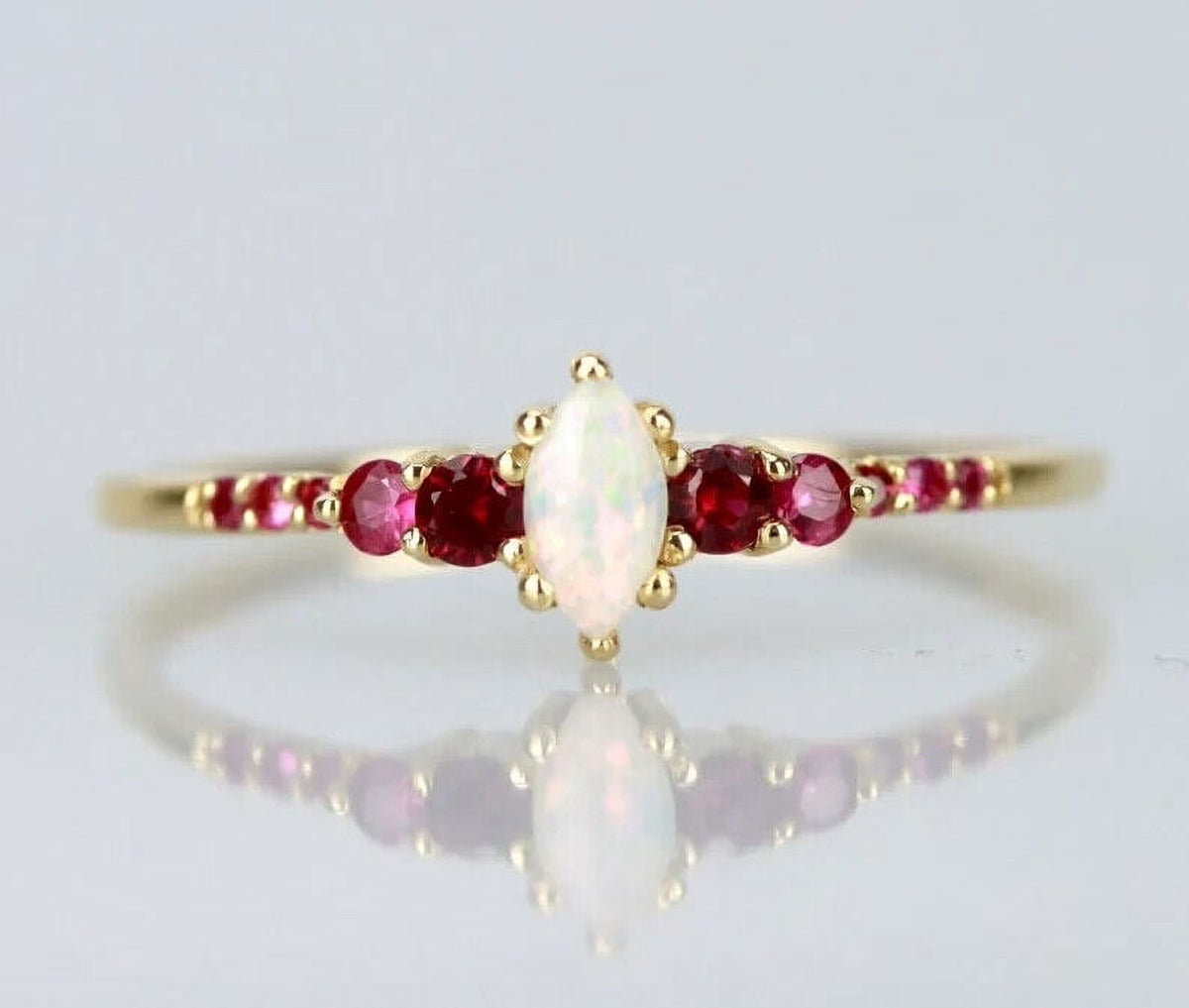 Marquise Opal Wedding Ring N262