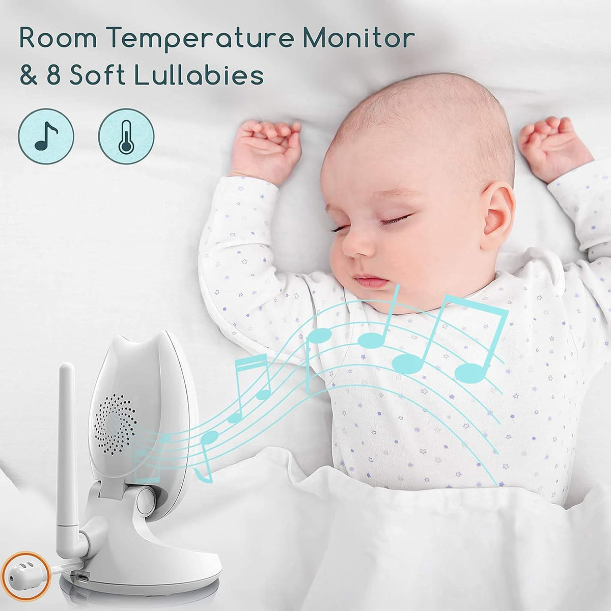 White 4.3 inch LCD Video Baby Monitor with Camera and Audio J4135