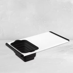 Cutting Board with 2.5 Qt Collapsible Silicone Colander A4701