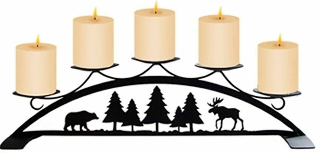 Pinecone Fireplace Pillar Candle Holder J431