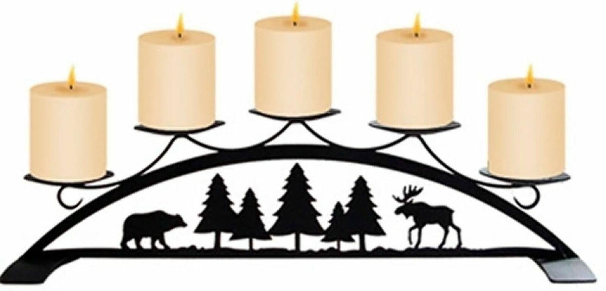Pinecone Fireplace Pillar Candle Holder J431