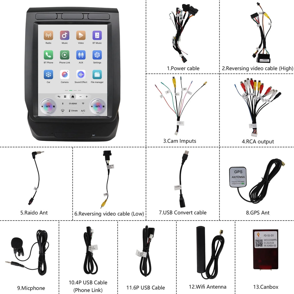 Car Radio CarPlay Stereo Android Head Unit Multimedia Player S5748
