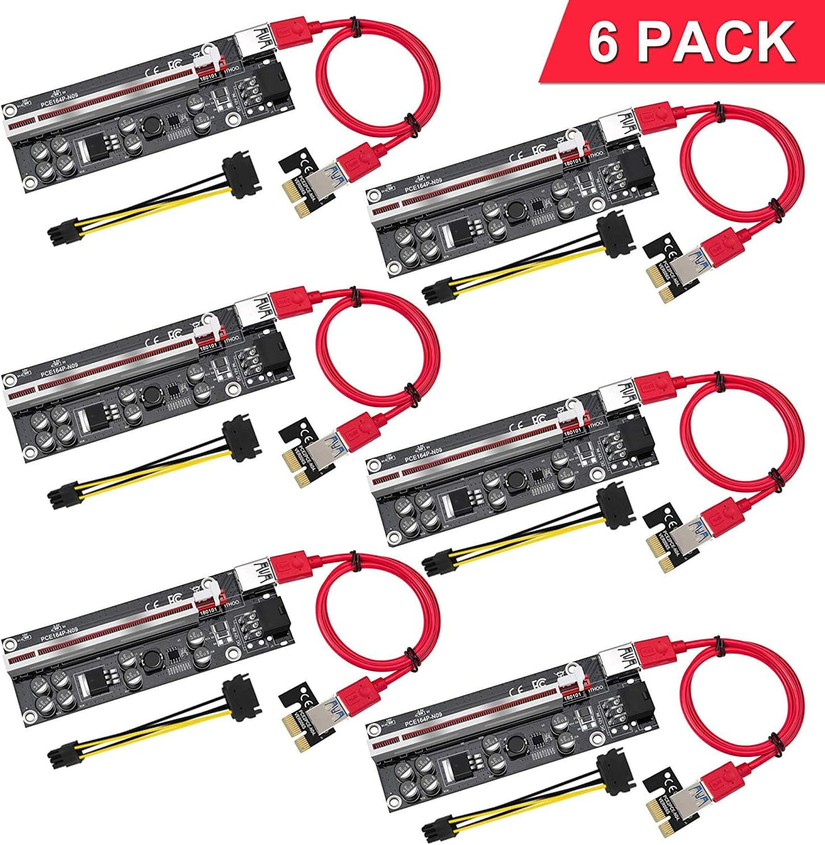 1X to 16X PCIE Riser Adapter Card 6-Pack F558276