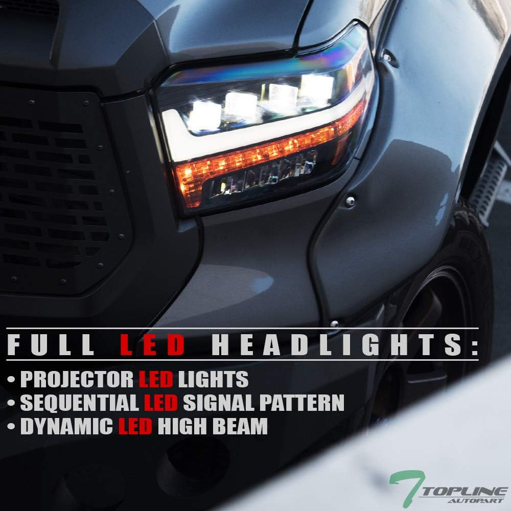Black Housing Full LED Sequential Quad Projector Headlights A20076