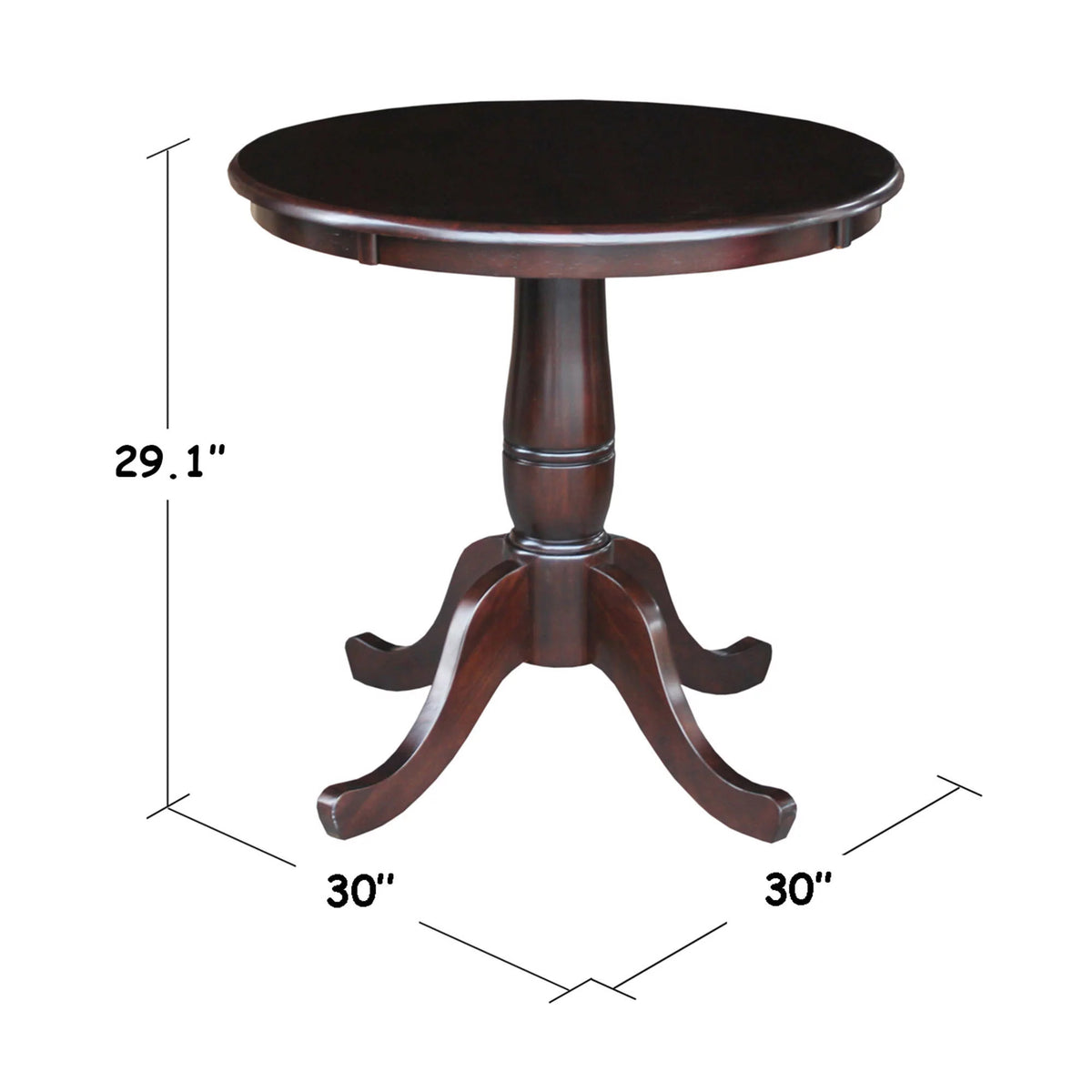 30" Round Wood Dining Table X49262