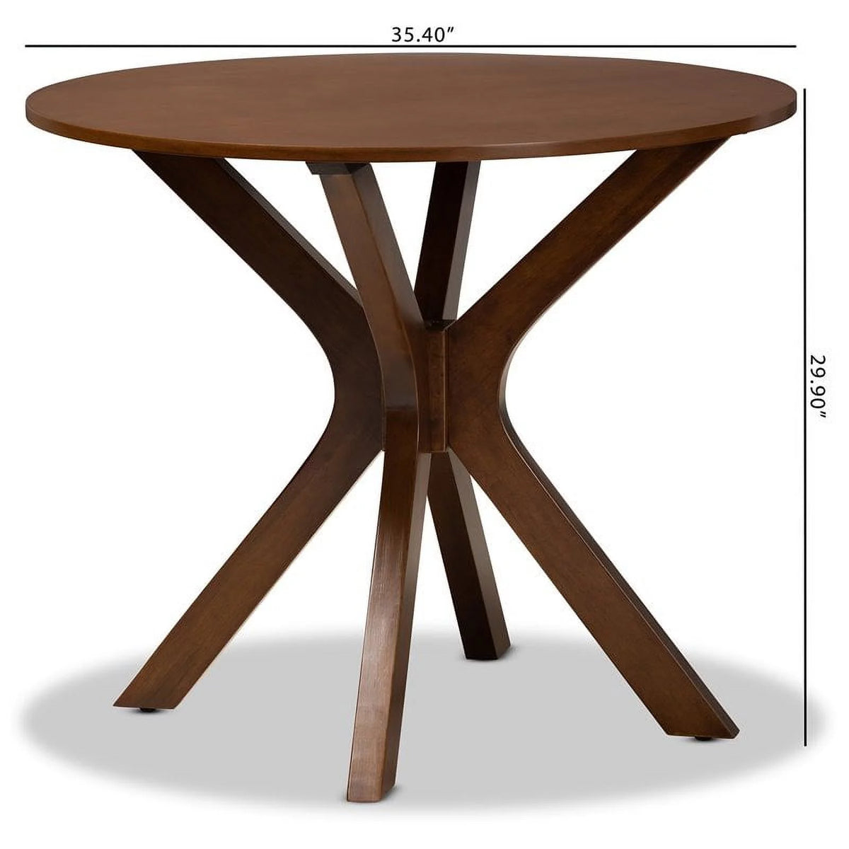 Mahogany Walnut Brown Round Wood Dining Table S226436