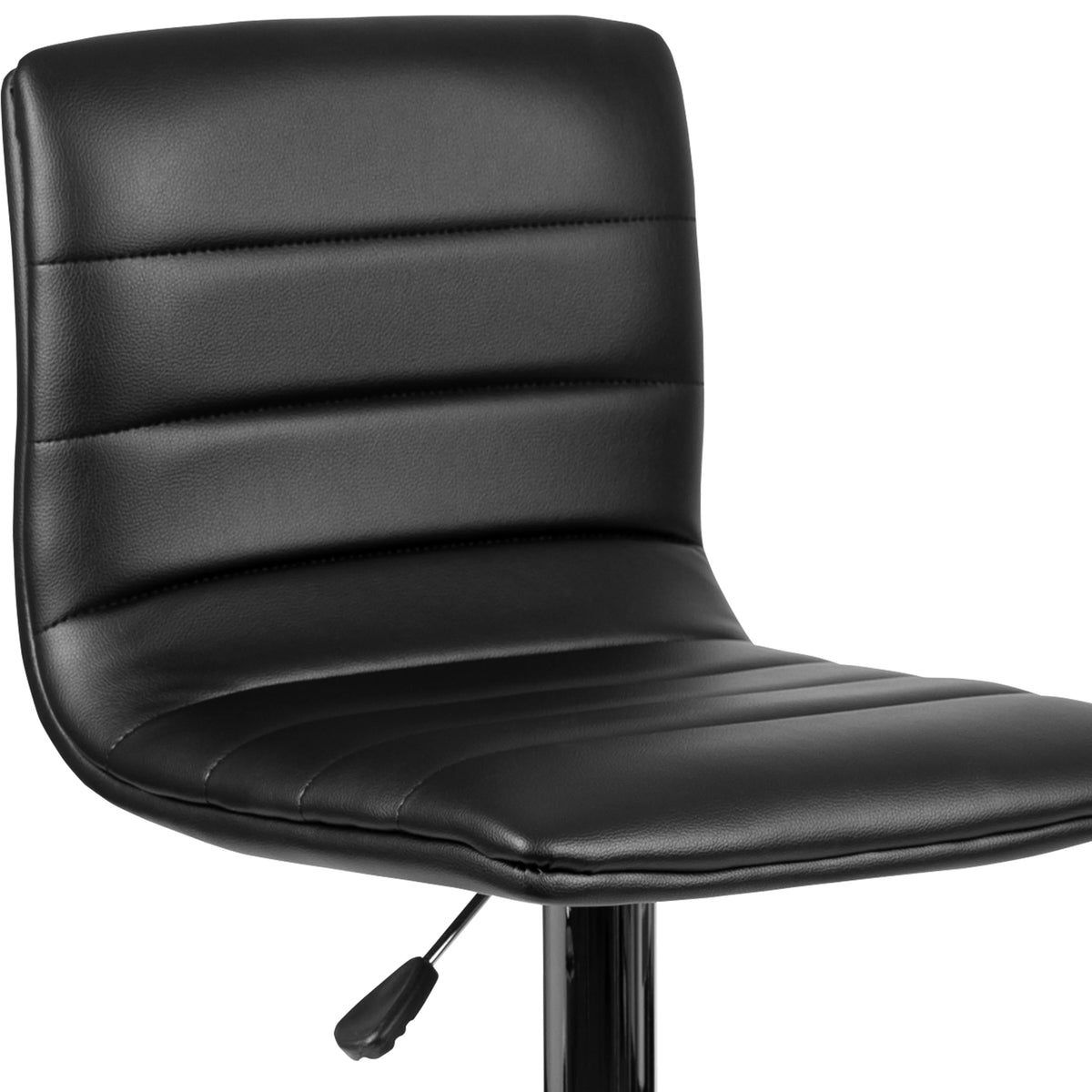 2 Pack Black Vinyl Adjustable Bar Stool with Back, Counter Height Swivel Stool V621717
