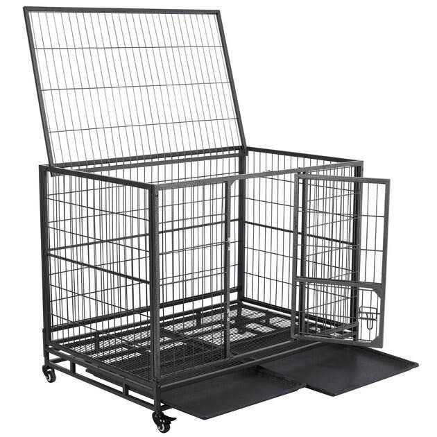 Dog Crate with Wheels and Litter Pans R2487