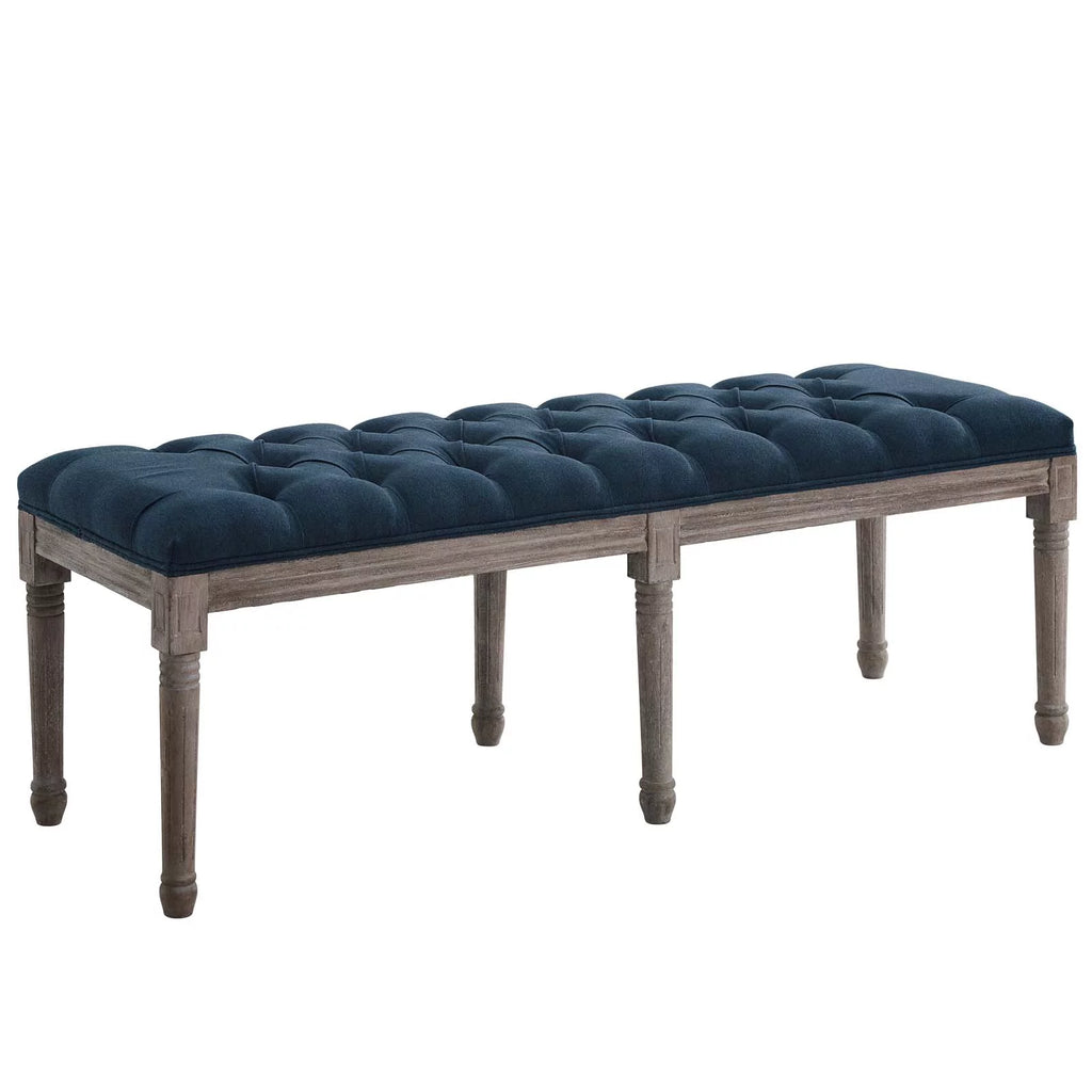 Navy Upholstered Fabric Bench C83379