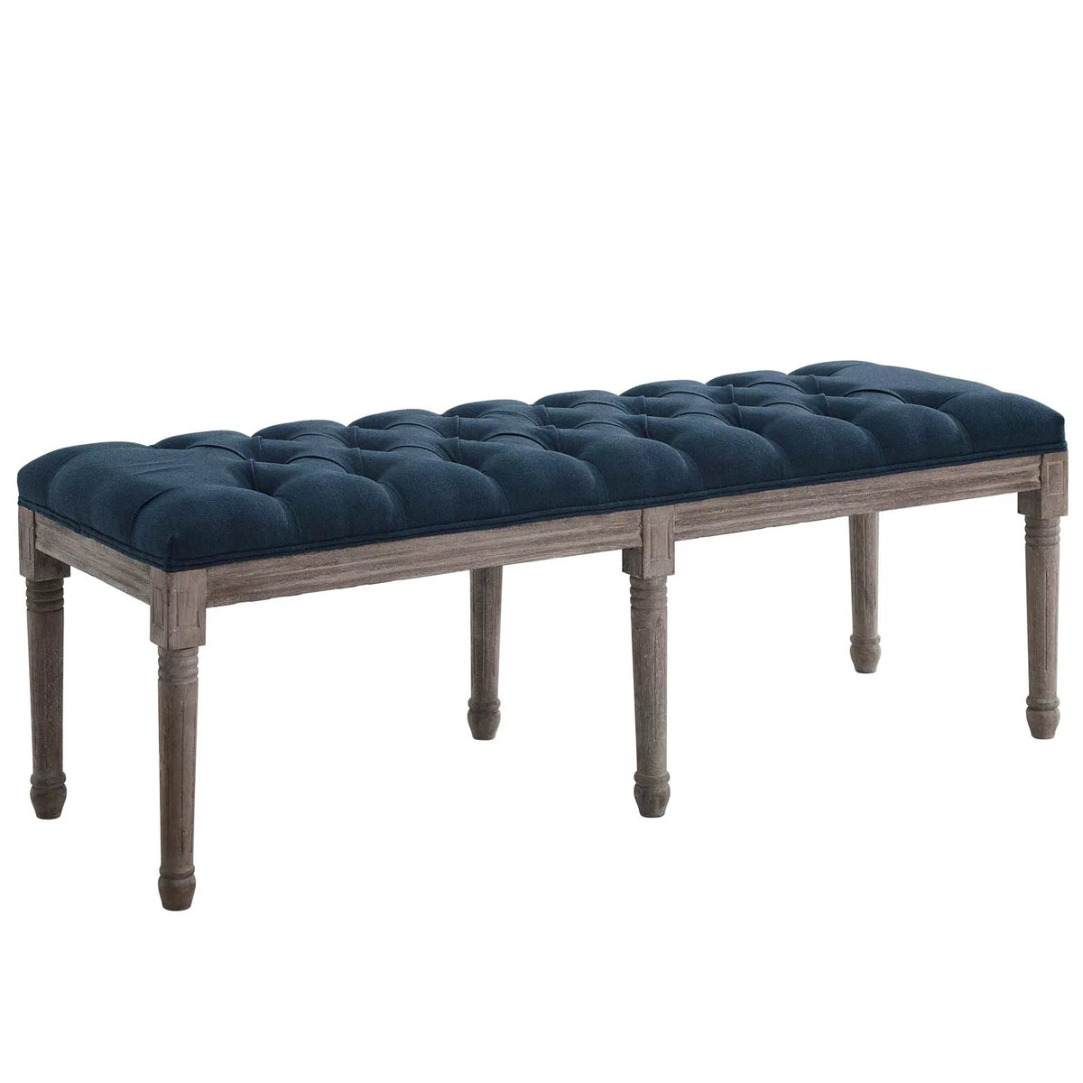 Navy Upholstered Fabric Bench C83379