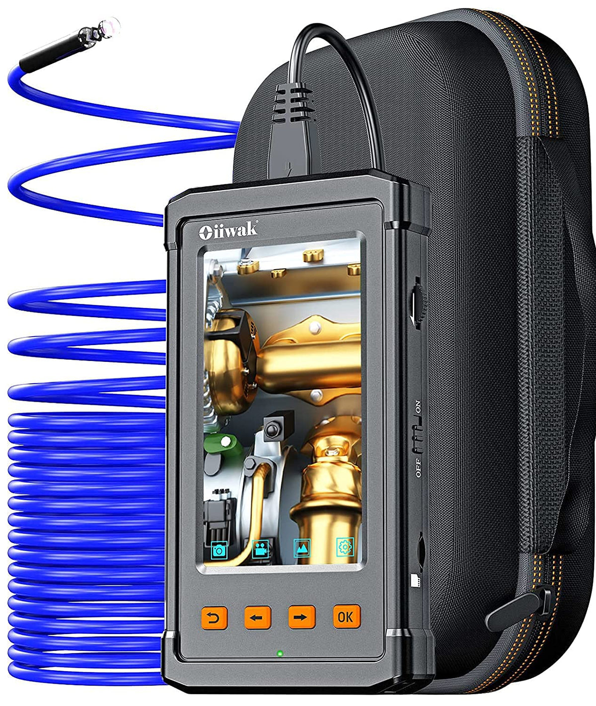 33FT 5.5mm 1080P Waterproof Sewer Inspection Camera with Lights 4.3'' IPS Screen J2031