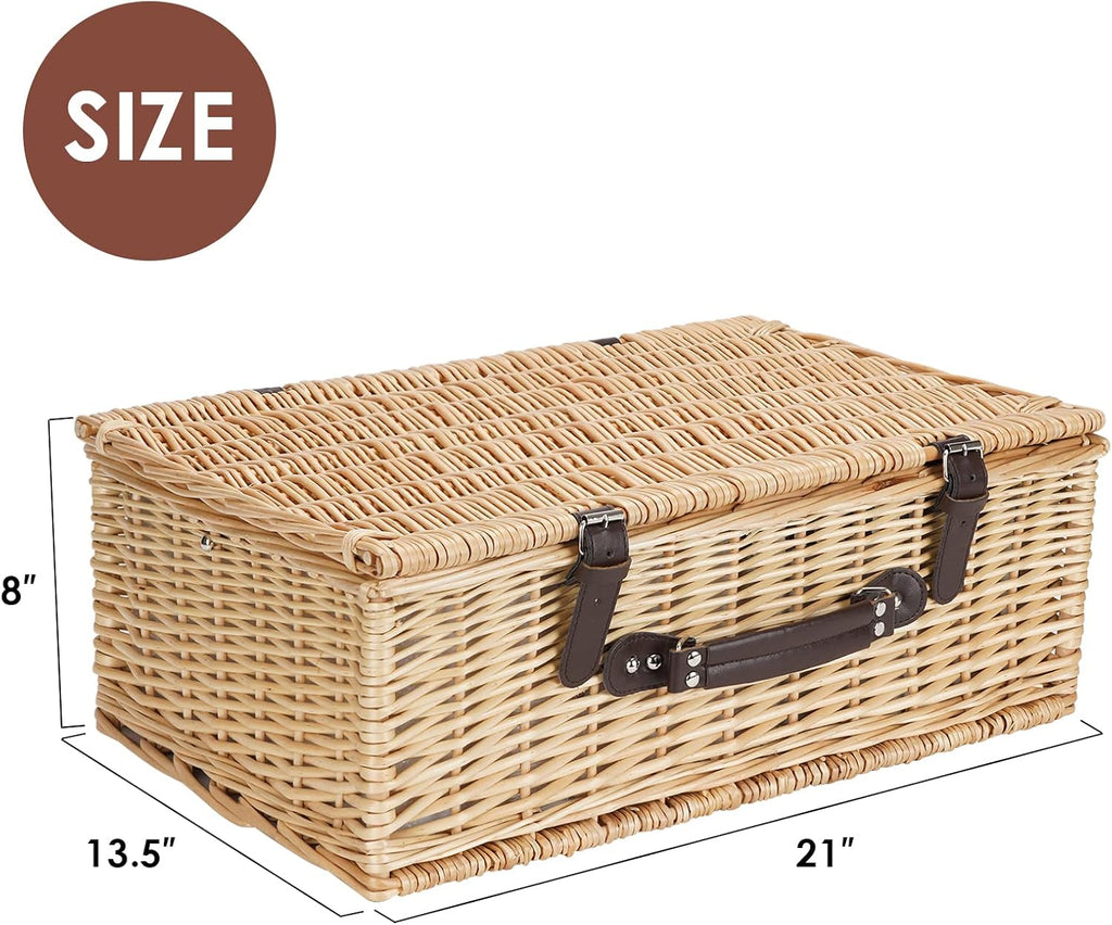 Willow Picnic Basket for 4 Persons with Insulated Cooler Bag T648
