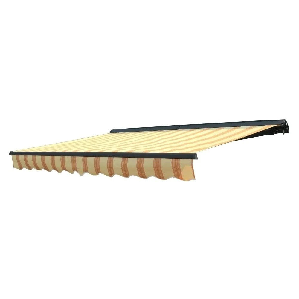 16x10 ft Multi-Striped Yellow Retractable Patio Awning S192