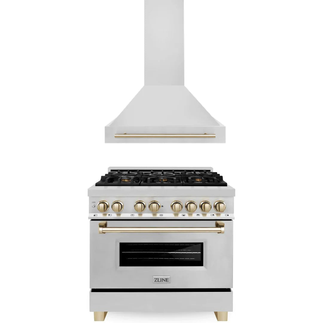 36 In. Dual Fuel Range and Range Hood in Stainless Steel O15902