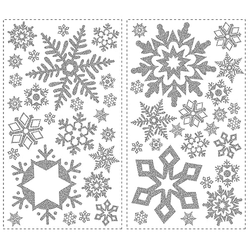Glitter Snowflakes Peel and Stick Wall Decals B2642