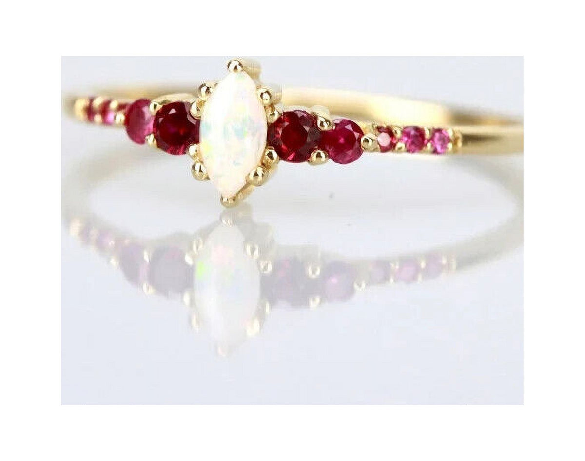 Marquise Opal Wedding Ring N262