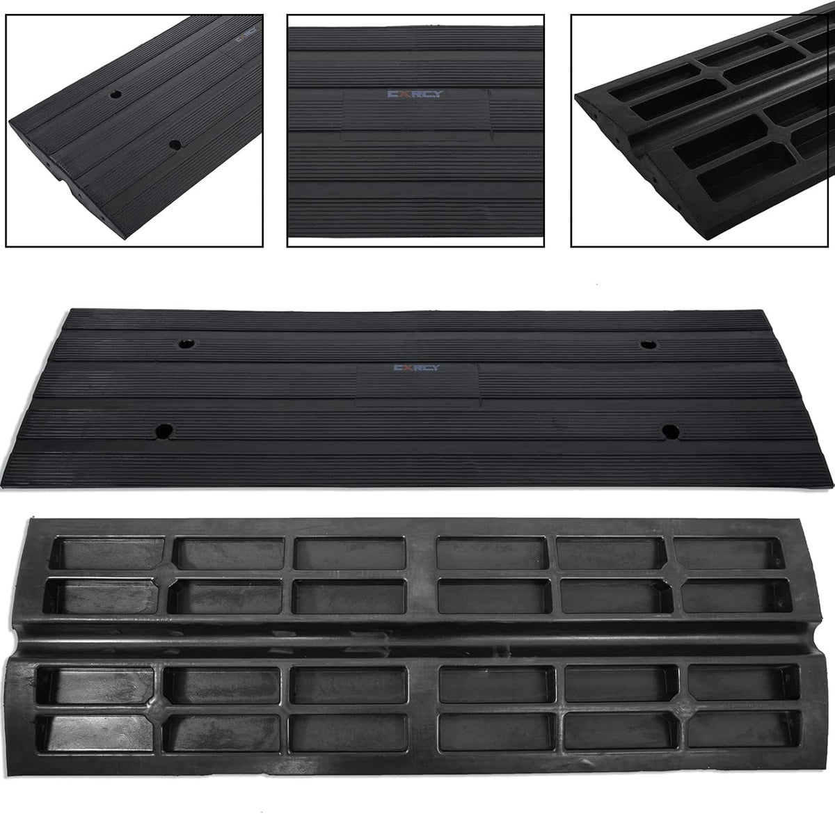 3PCS Rubber Heavy Duty Driveway Curb Ramps Y49020